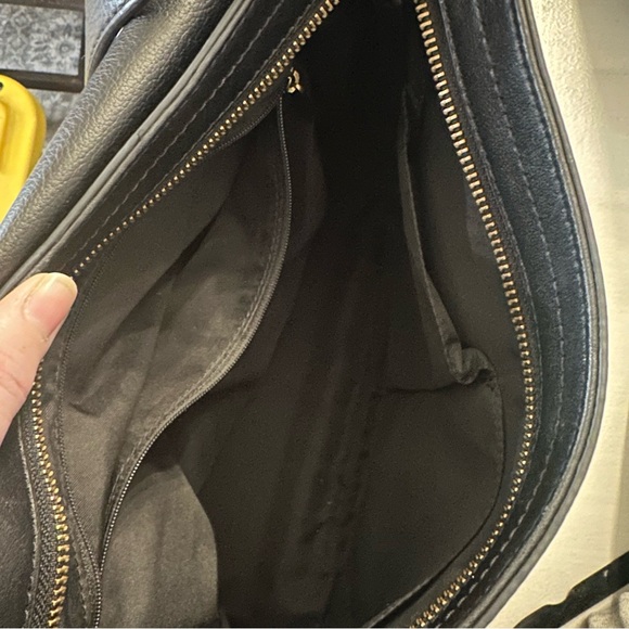 Fossil Women’s Black Leather Satchel Style Zippered Crossbody Purse GUC - Picture 10 of 11